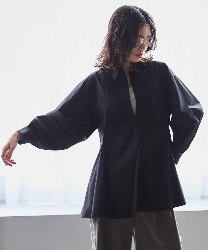 喇叭廓形 SKIPPER 泡泡袖襯衫