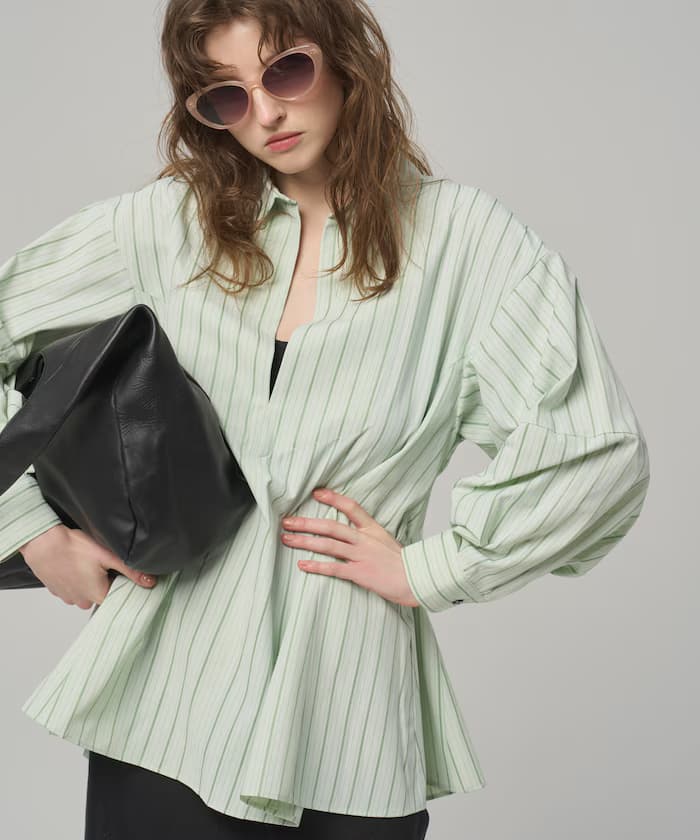 喇叭廓形 SKIPPER 泡泡袖襯衫