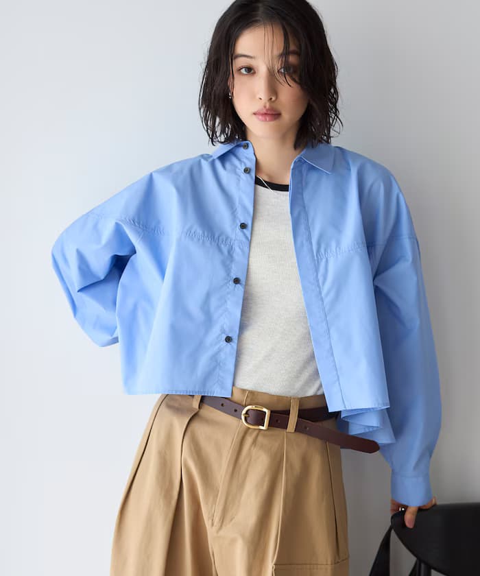 【3月11日12:00發售】切替設計短版罩衫
