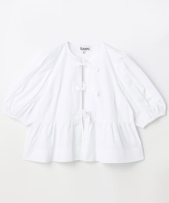 Cotton Poplin Peplum Blouse / F7364