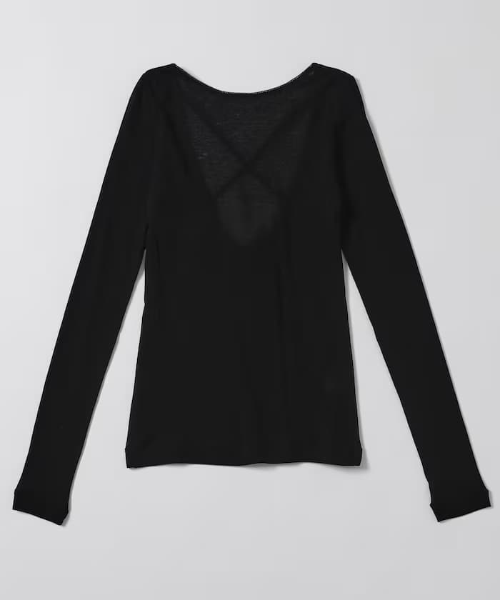 Cotton rib long sleeve top / N26SS-C07