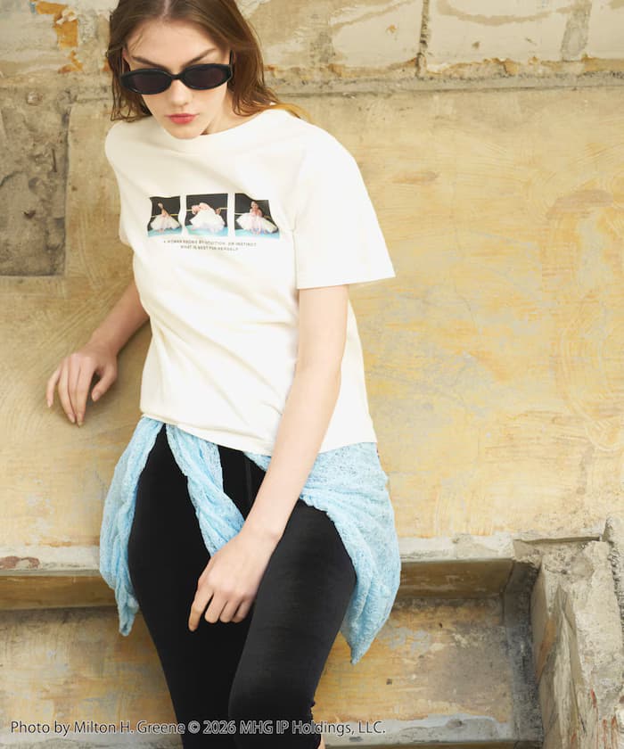 瑪麗蓮夢露短版短袖三張照片T恤