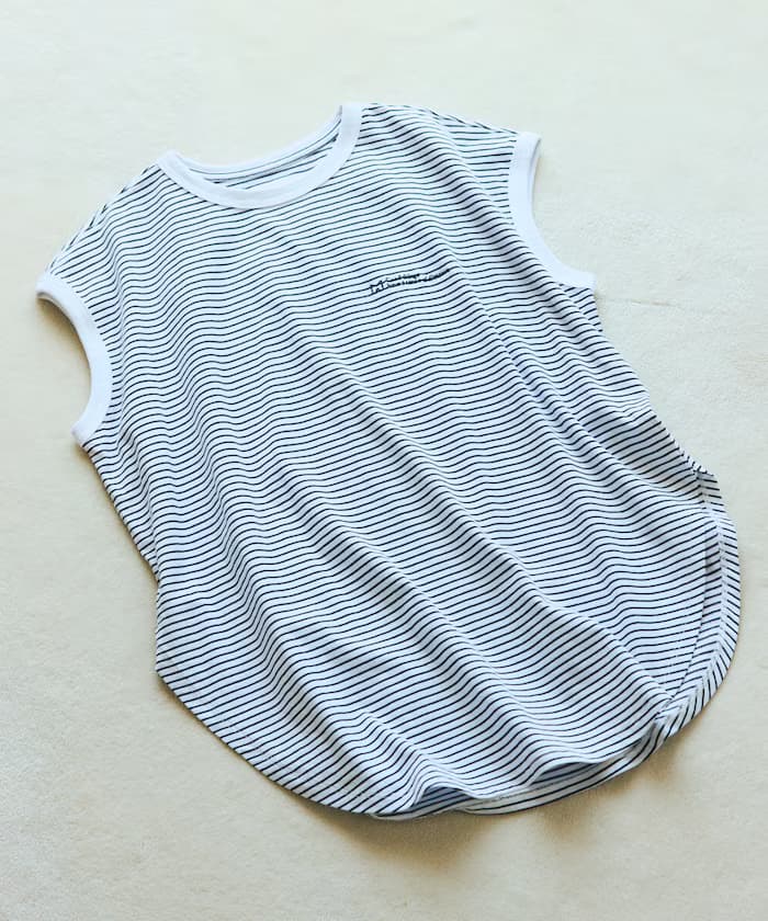 PIN BORDER 法式袖 品牌標誌 T恤