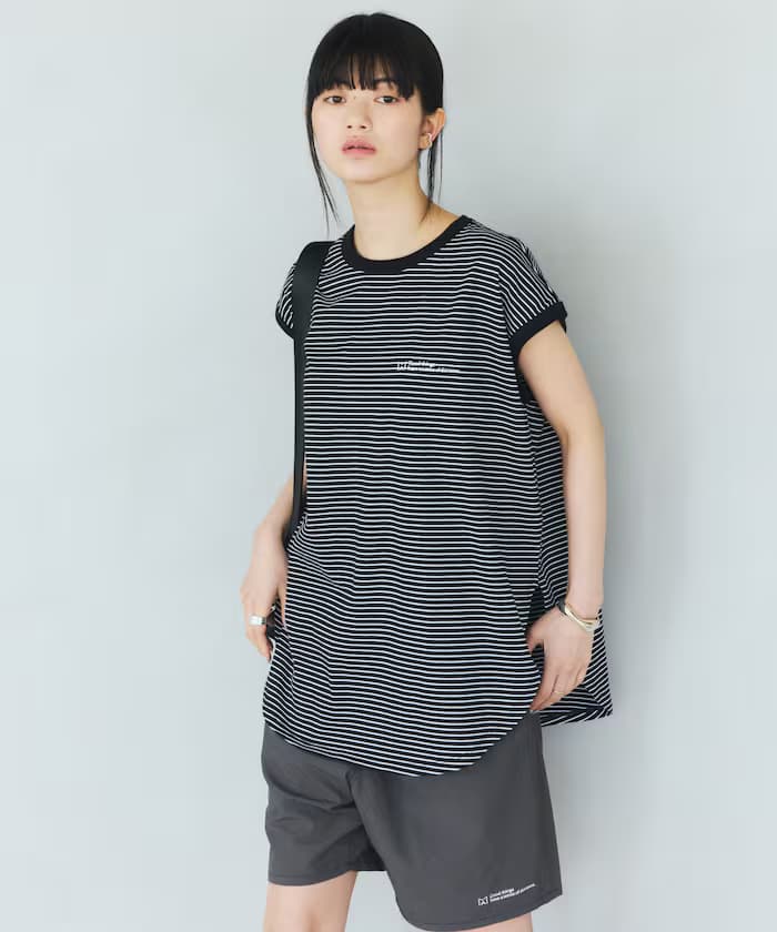 PIN BORDER 法式袖 品牌標誌 T恤