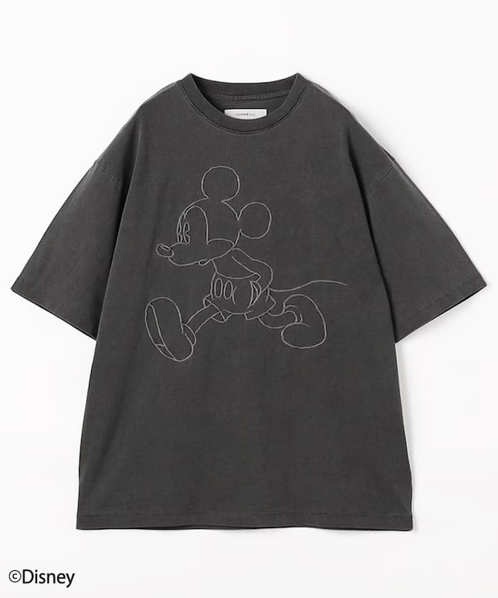 MICKEY MOUSE 刺繡前胸半袖T恤 / JT261C42
