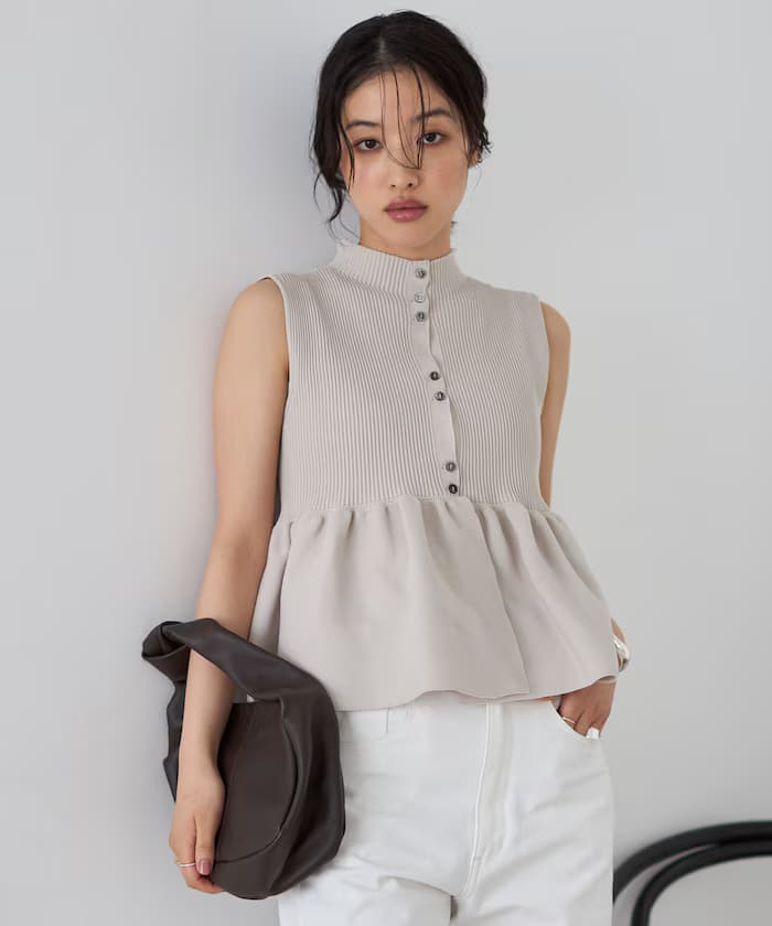 【3月11日12:00發售】日本製 ホールガーメント 荷葉邊背心