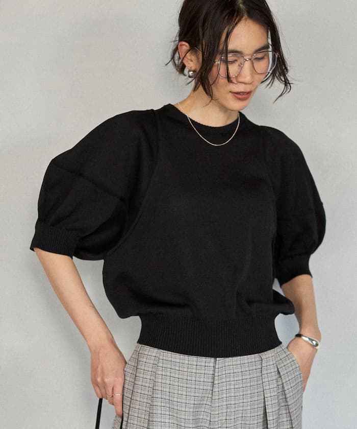 【3月11日12:00發售】日本製 無縫編織泡泡袖上衣