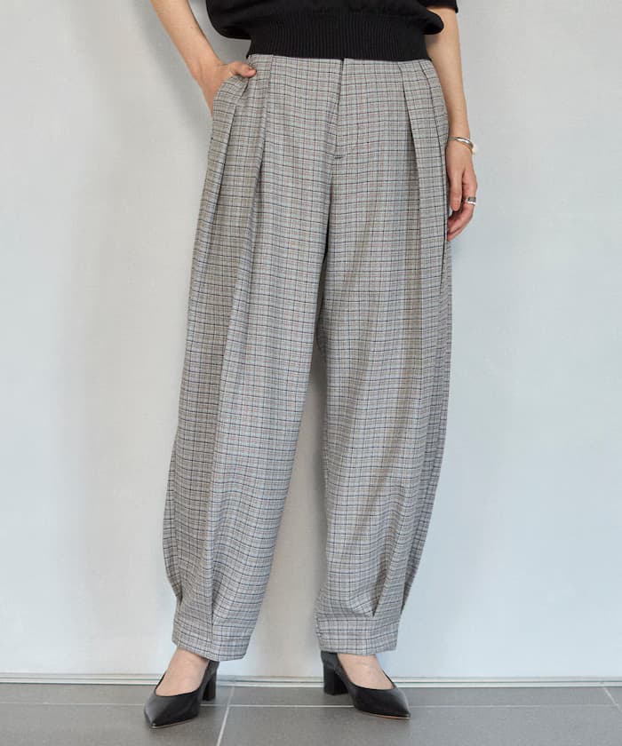 卡拉米格紋曲線褲子 / 套裝對應款