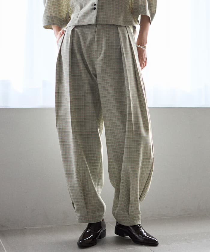 卡拉米格紋曲線褲子 / 套裝對應款