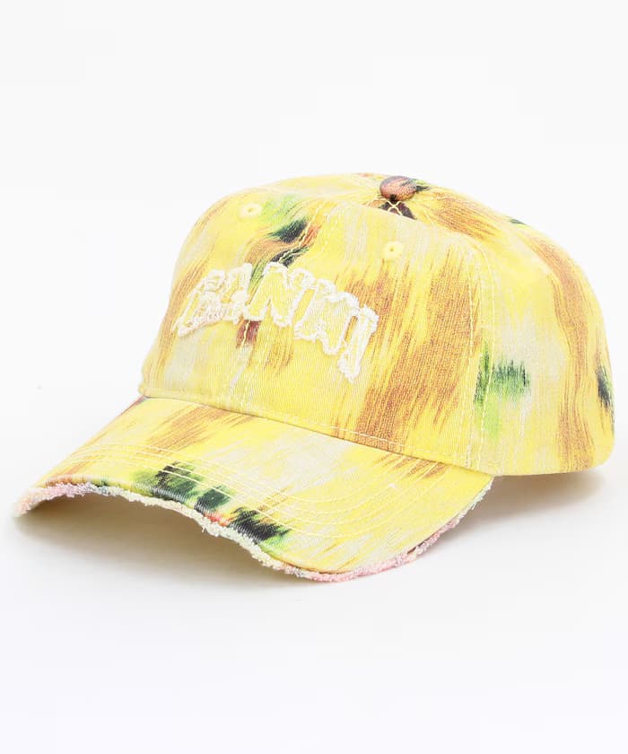 Washed Cotton Print Canvas Cap / B3020171