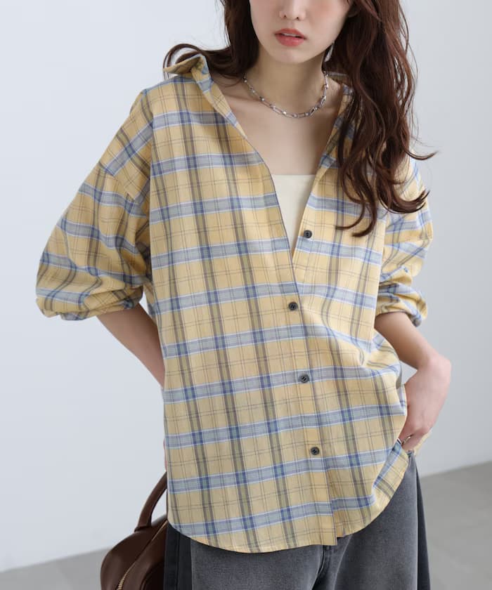 シアー格紋襯衫