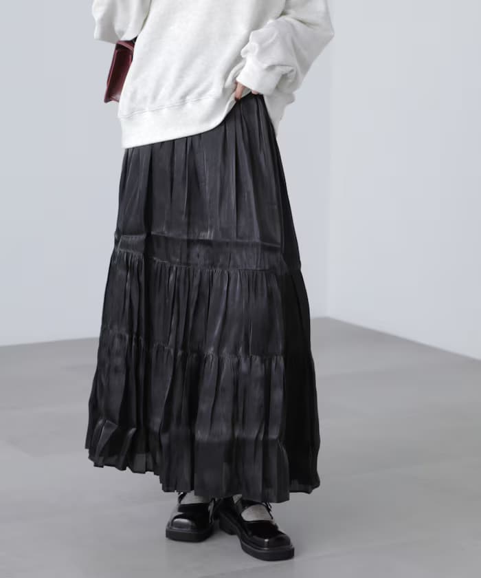光澤層次裙子