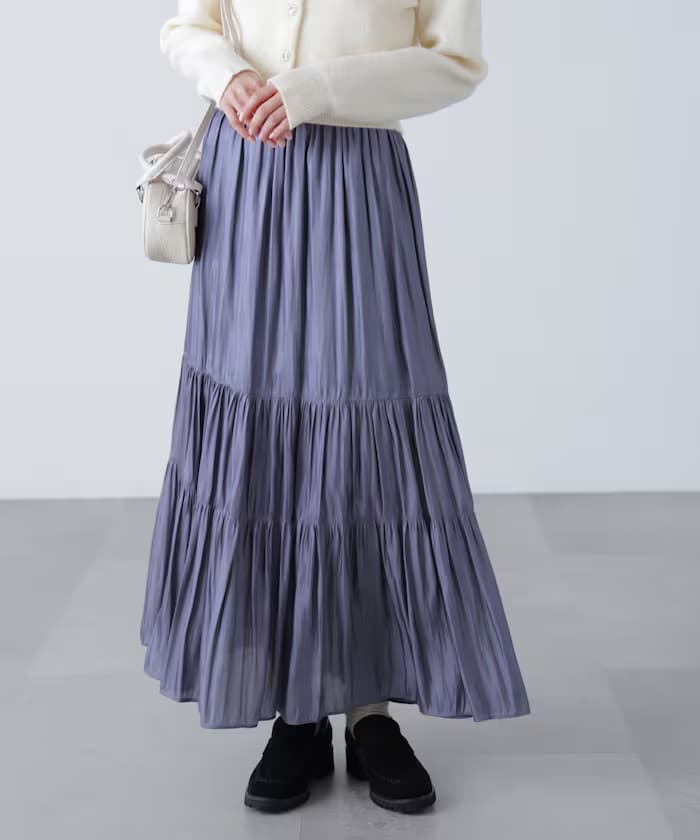光澤層次裙子