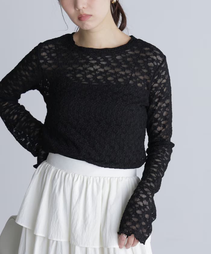 長袖蕾絲上衣