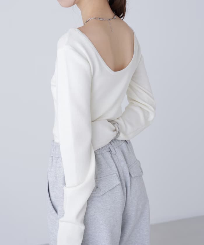 【MFM】後背開口針織衫