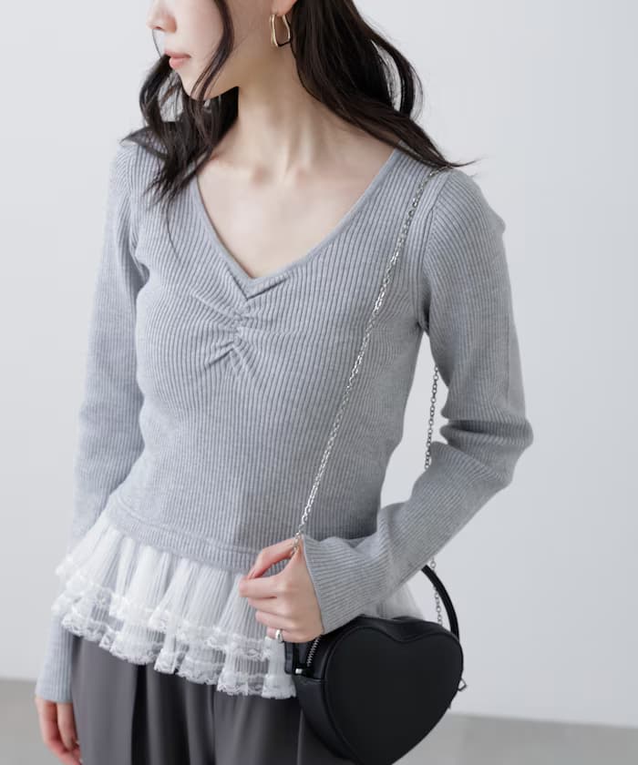 層次感設計羅紋針織衫