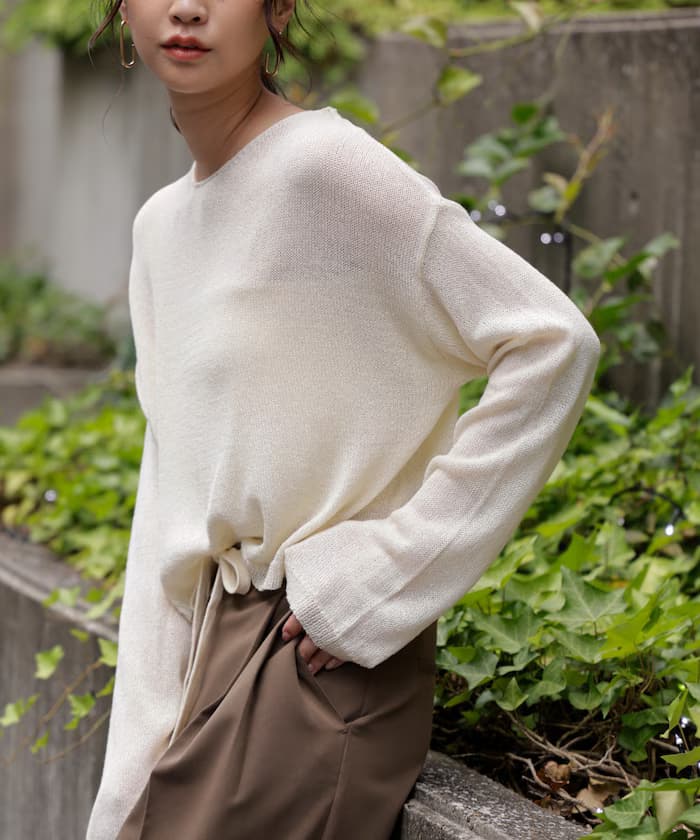 透空天竺短丈針織衫