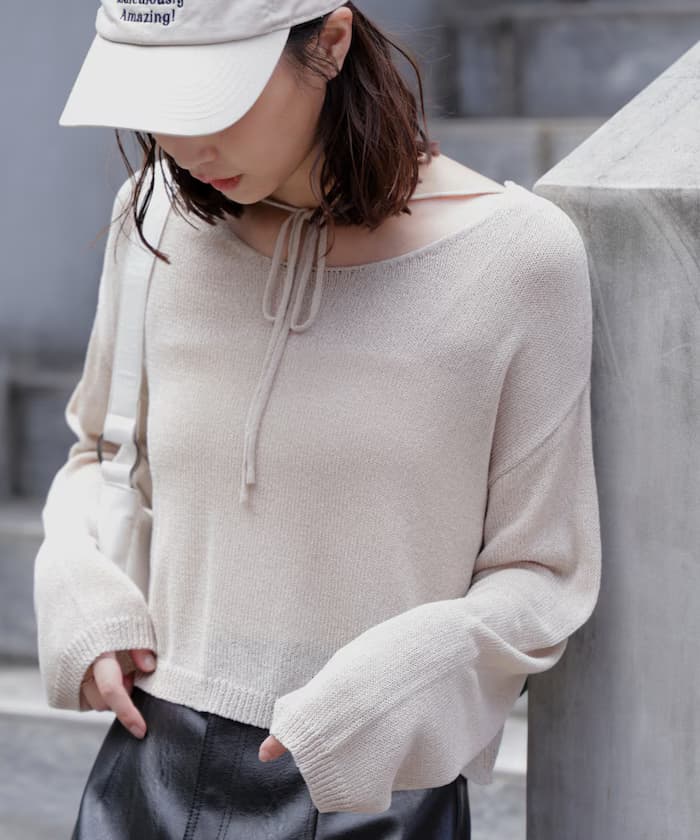 透空天竺短丈針織衫