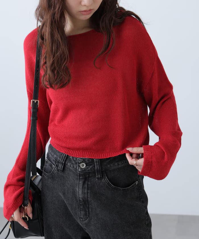 透空天竺短丈針織衫