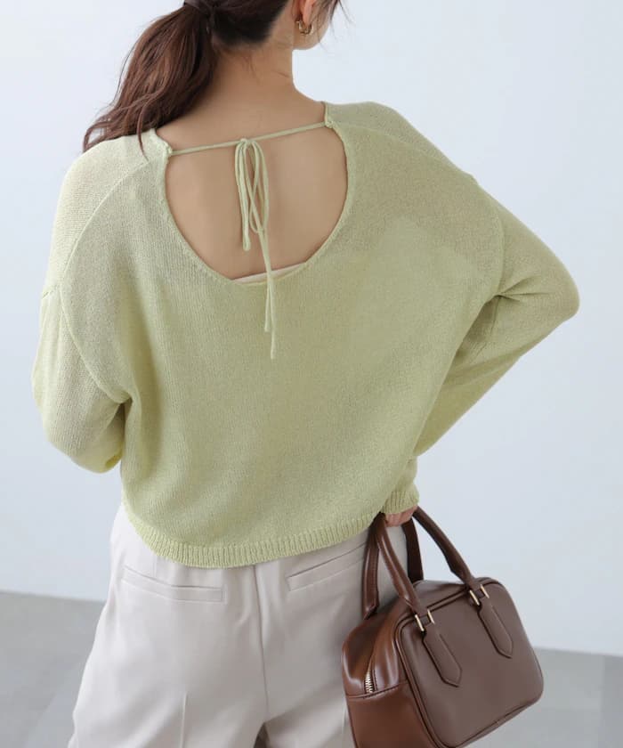 透空天竺短丈針織衫