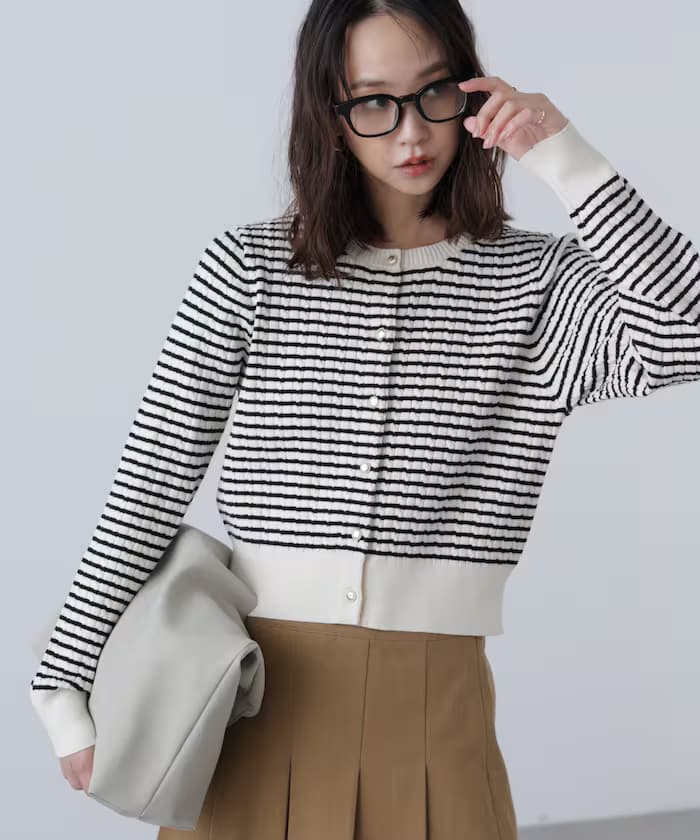 金鈕扣迷你ケーブル針織開衫