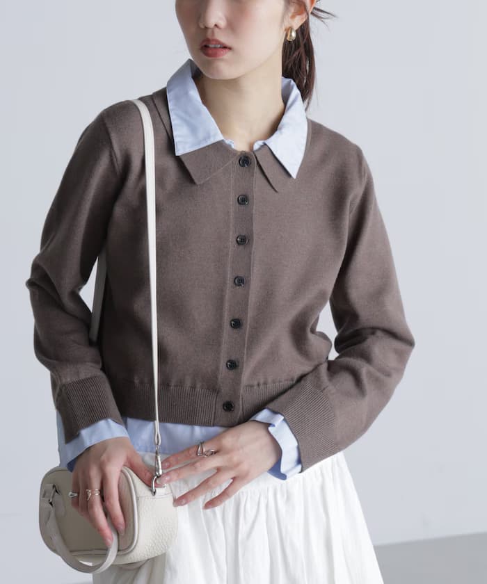 襯衫假層次感Polo針織開衫