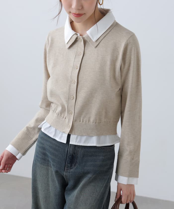 襯衫假兩件式Polo針織開衫