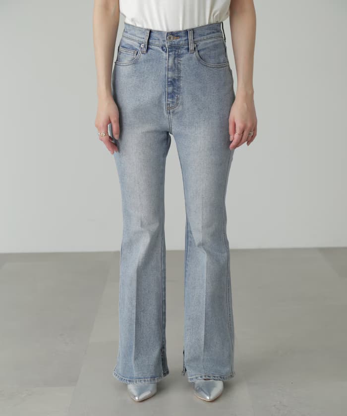 內開叉喇叭牛仔褲