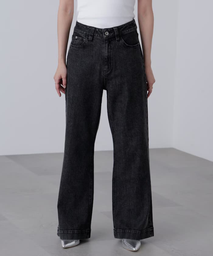 基本款寬版丹寧褲