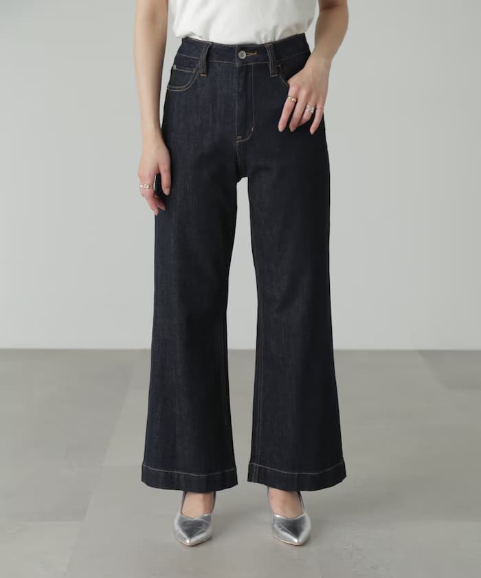 基本款寬版丹寧褲