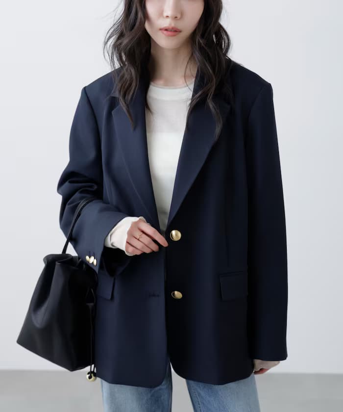 寬鬆版型單排扣外套