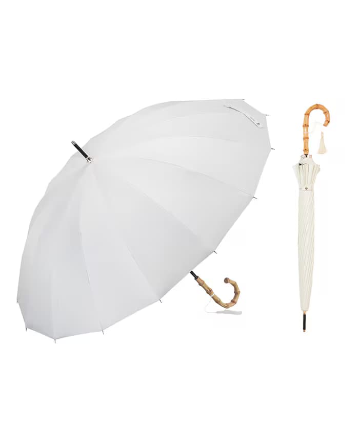 晴雨兼用傘 16骨花瓣竹柄 55cm