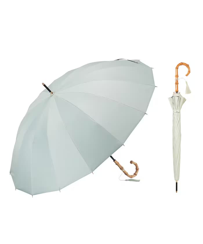 晴雨兼用傘 16骨花瓣竹柄 55cm