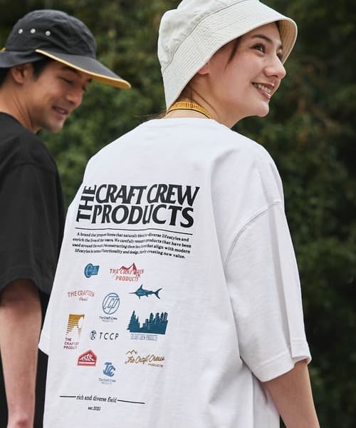 THE CRAFT CREW PRODUCTS 厚磅機能布料 寬版 背面印花圓領短袖T恤 / 抗菌防臭