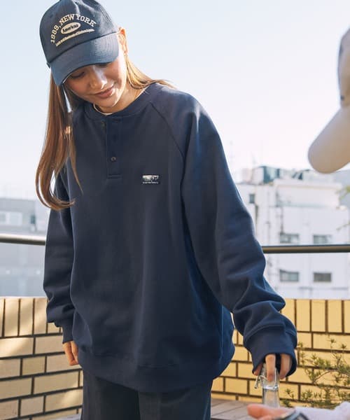 THE CRAFT CREW PRODUCTS 快乾 美國棉 厚磅 寬版落肩 亨利領 衛衣