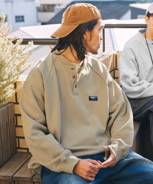 THE CRAFT CREW PRODUCTS 快乾 美國棉 厚磅 寬版落肩 亨利領 衛衣