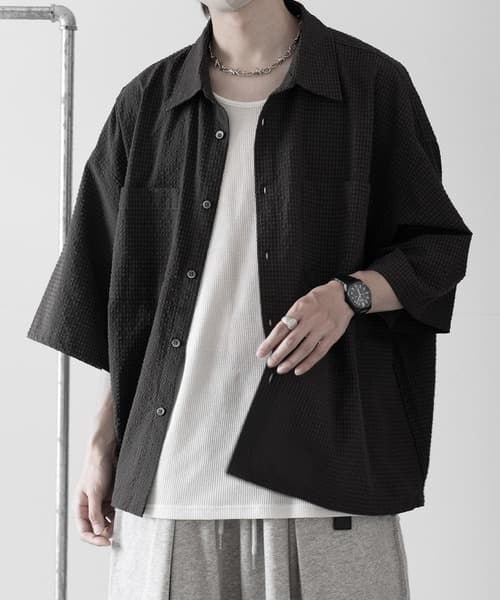RUUBON 雙口袋 寬版襯衫