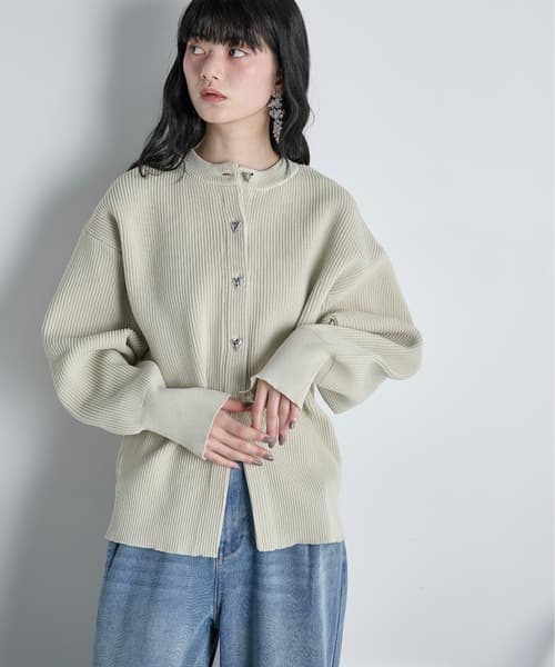 愛心釦 肋織 針織開衫