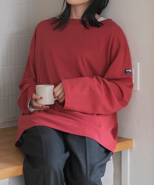 THE CRAFT CREW PRODUCTS 方領 巴斯克紋 長袖T恤