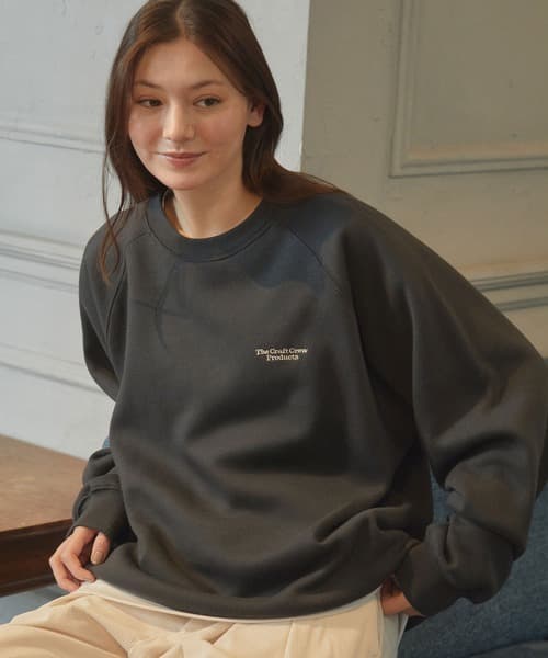 THE CRAFT CREW PRODUCTS 機能布料 LOGO刺繡 寬版 抽繩 落肩衛衣