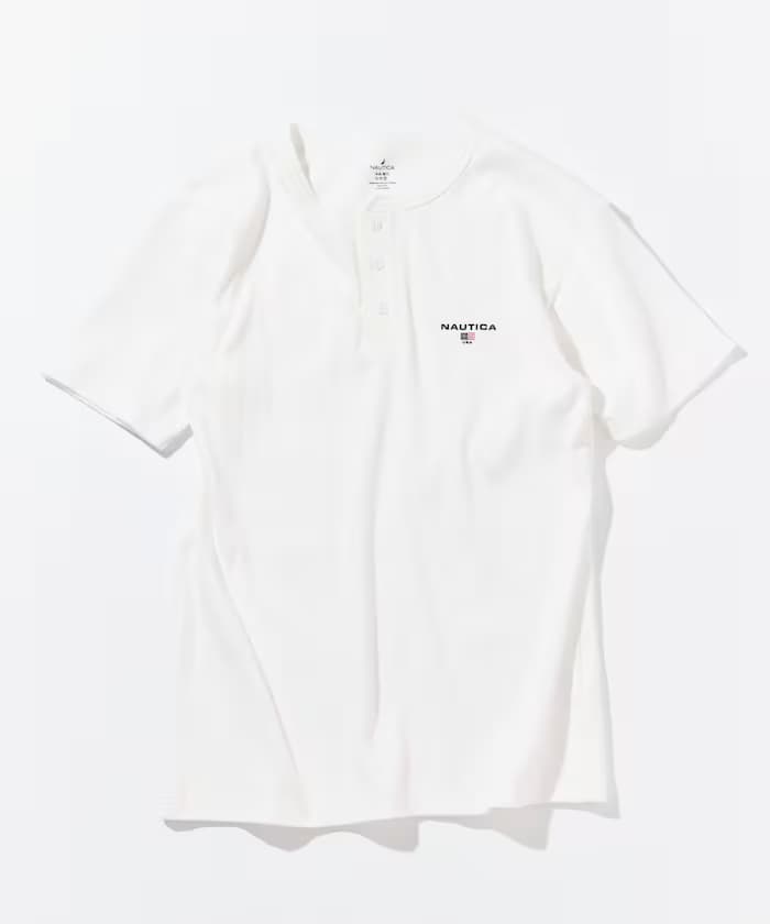 NAUTICA Essential 貼身版型 短袖亨利領T恤