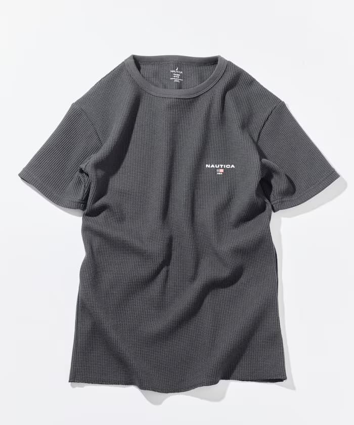NAUTICA Essential 貼身版型 短袖 圓領 華夫格紋T恤