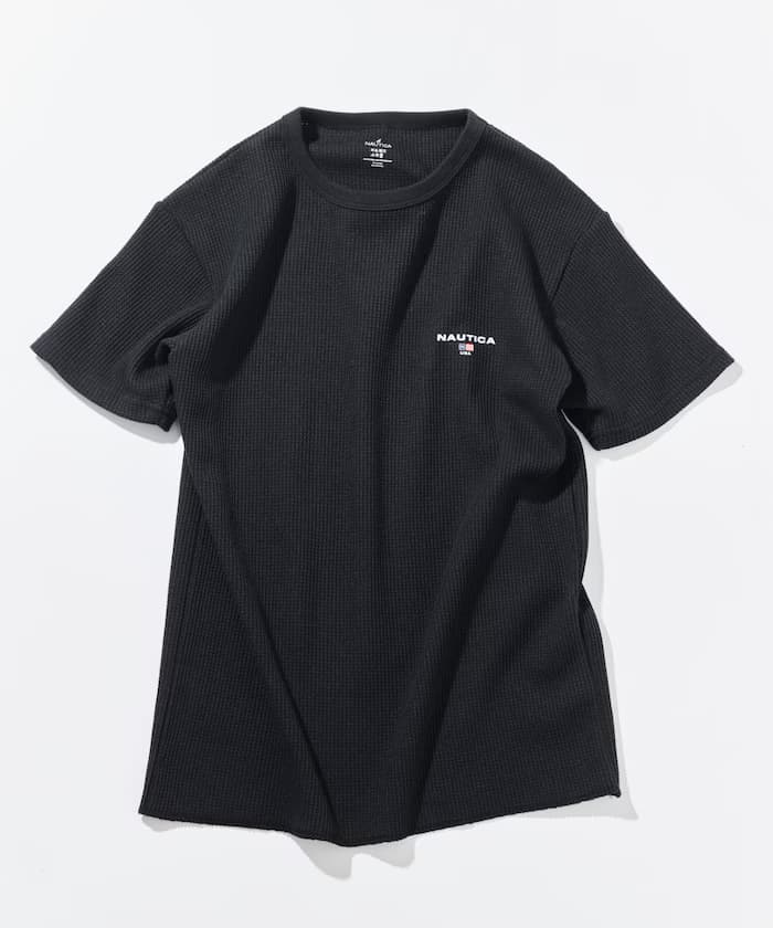 NAUTICA Essential 貼身版型 短袖 圓領 華夫格紋T恤