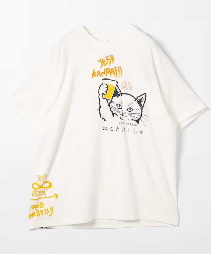 貓咪與啤酒 TEE 圓領T恤【限定款】